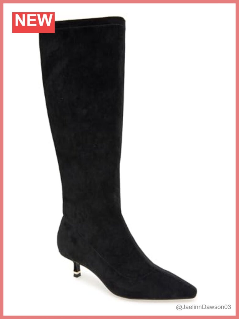 Black Microsuede Kitten Heel Ankle Booties Pointed Toe